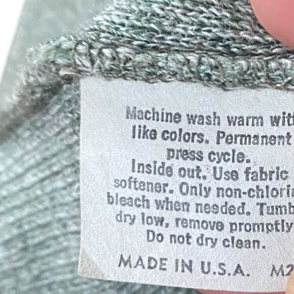 Jantzen Sz L VTG Green Knit USA V-Neck Grandpacore Pullover Sweater - Picture 4 of 5